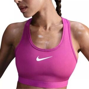 Nike Pro Dri Fit Racerback Sports Bra Pink Athletic Workout Medium Barbiecore